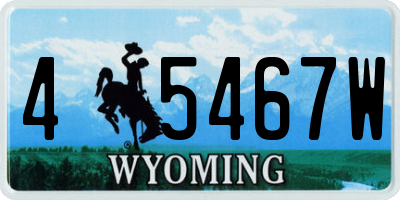 WY license plate 45467W