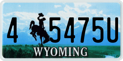 WY license plate 45475U
