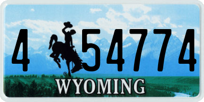WY license plate 454774