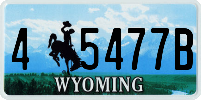WY license plate 45477B