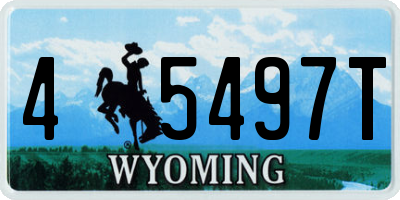 WY license plate 45497T