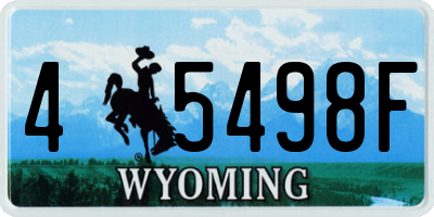 WY license plate 45498F