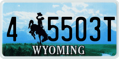 WY license plate 45503T