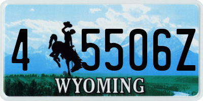 WY license plate 45506Z