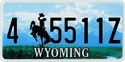 WY license plate 45511Z