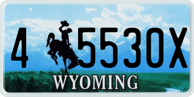 WY license plate 45530X