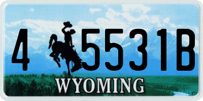 WY license plate 45531B