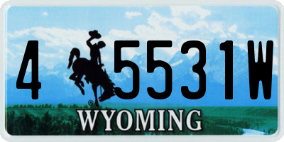 WY license plate 45531W
