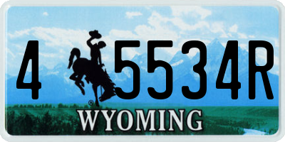 WY license plate 45534R