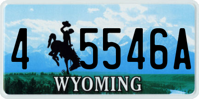 WY license plate 45546A