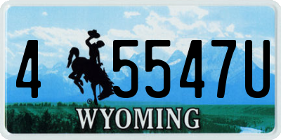 WY license plate 45547U