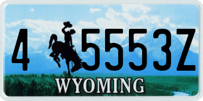 WY license plate 45553Z