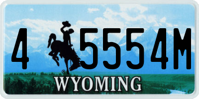 WY license plate 45554M