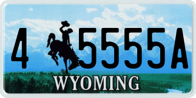 WY license plate 45555A