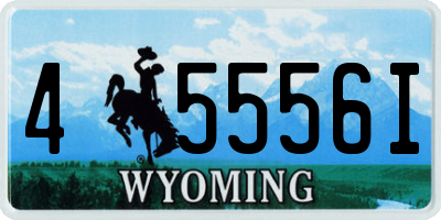 WY license plate 45556I