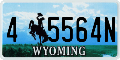 WY license plate 45564N