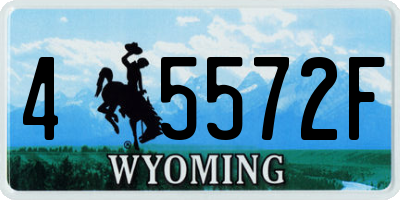 WY license plate 45572F