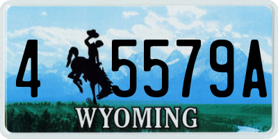 WY license plate 45579A