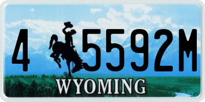 WY license plate 45592M