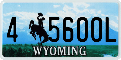 WY license plate 45600L