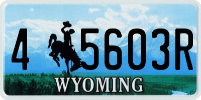 WY license plate 45603R