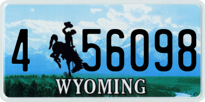 WY license plate 456098