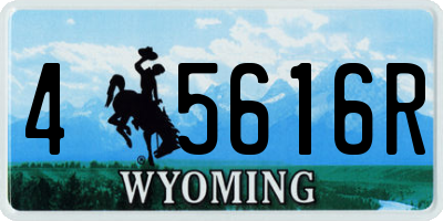 WY license plate 45616R