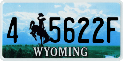 WY license plate 45622F