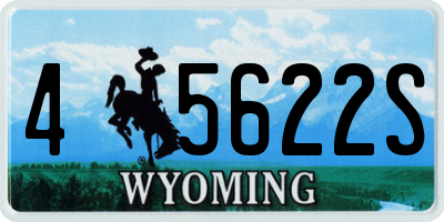 WY license plate 45622S