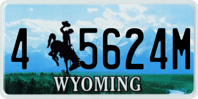 WY license plate 45624M