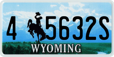 WY license plate 45632S