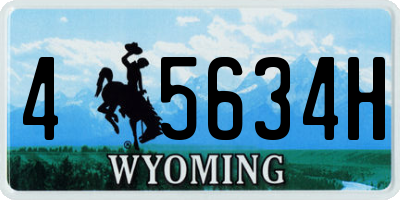 WY license plate 45634H