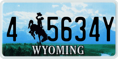 WY license plate 45634Y