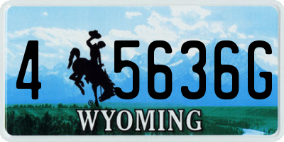 WY license plate 45636G