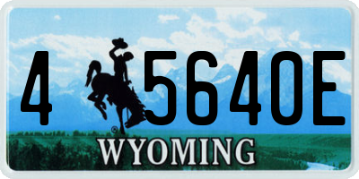 WY license plate 45640E