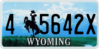 WY license plate 45642X