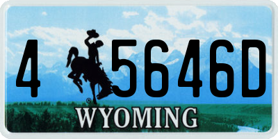 WY license plate 45646D