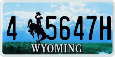 WY license plate 45647H