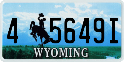 WY license plate 45649I