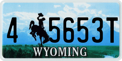 WY license plate 45653T