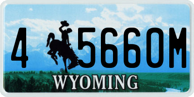 WY license plate 45660M