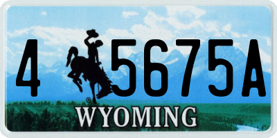 WY license plate 45675A