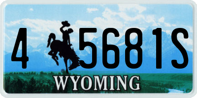 WY license plate 45681S