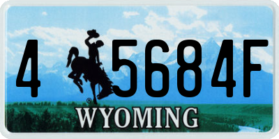 WY license plate 45684F