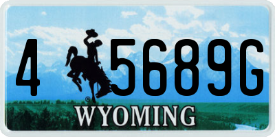 WY license plate 45689G