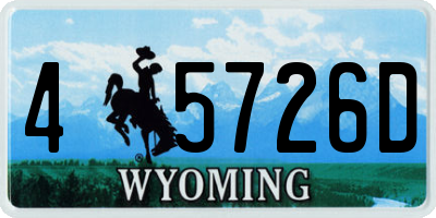 WY license plate 45726D