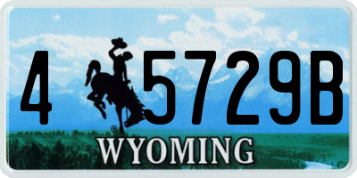 WY license plate 45729B