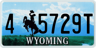 WY license plate 45729T