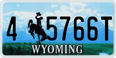 WY license plate 45766T