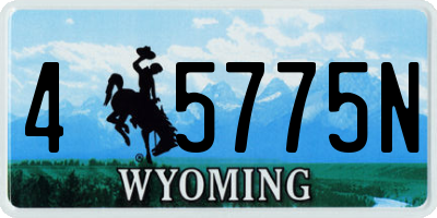 WY license plate 45775N